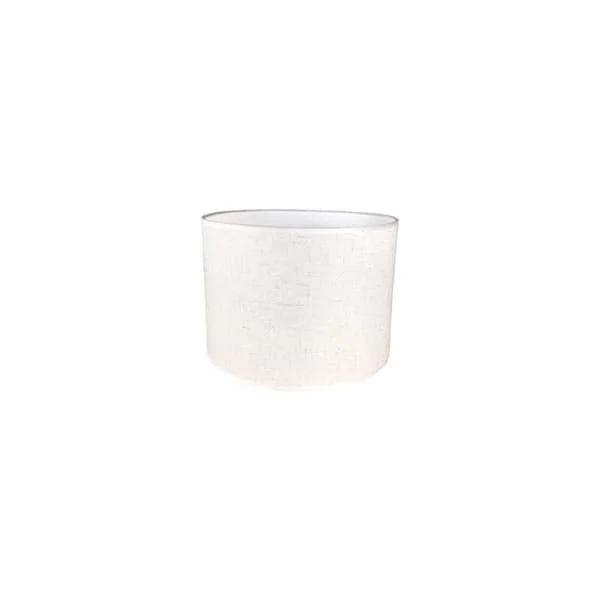 Cylindrisk lampskärm i handgjort linne för bordslampa, hänglampa, golvlampa (vit, diameter 22 cm x höjd 17 cm)