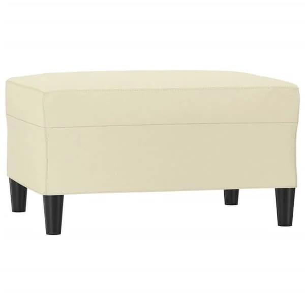Fotpall i konstläder - vidaXL - 70x55x41 cm - Kräm - Hållbart konstläder - Ram i plywood
