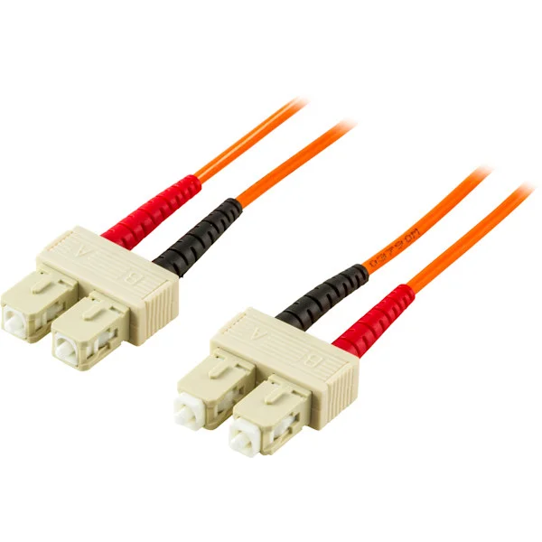 OM1 Fiberkabel, SC - SC, duplex, UPC, 62,5/125, 1m, orange