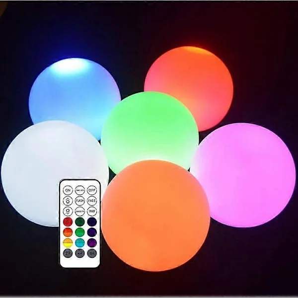 Flytende Bassenglys Ball, Led Lys Ball Fjernkontroll, Led Lys Svømmebasseng Gave