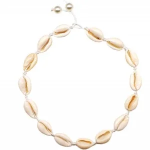 Choker Halsband med Vita Snäckor