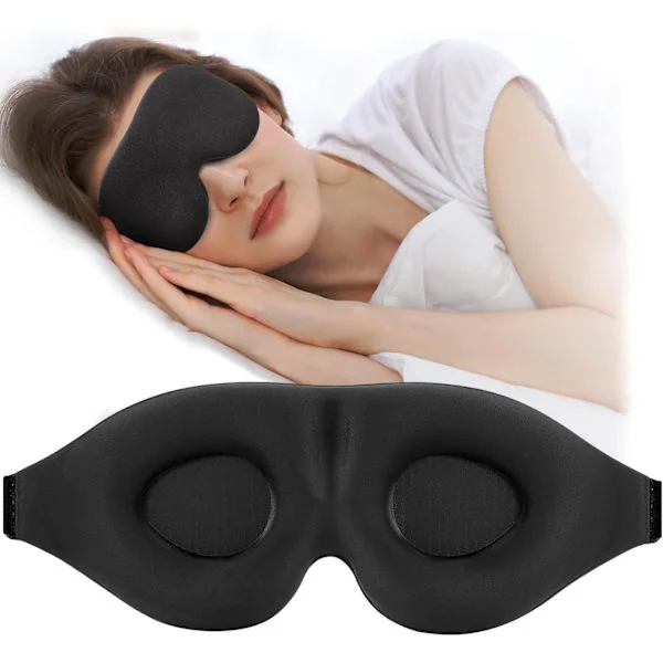 Sovmask för sidosovare, unisex ljusblockerande sovmask, 3D kupformad nattmask, lyxig ögonmask med justerbara remmar.