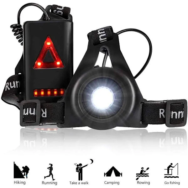 Löpväst med LED-ljus 250 lumen för löpning, cykling, vandring, c