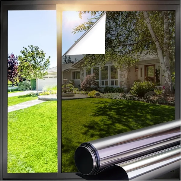 Enveis vindusfilm personvern: speil vindusfilm, UV-reflekterende antirefleks transparent film, solskjermingsfilm for hjemmet 45×200mm