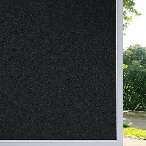 Mörkläggningsfönsterfilm, svart fönsterfilm för insynsskydd dag och natt, mörkläggningsfönsterfilm för fönster i svart 45x200 cm