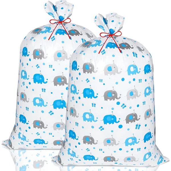 Ekstra stor gavepose til gaver, brusebad gaveposer til drenge, Jumbo baby gavepose til bryllupsindpakning, fødselsdag, fest, kæmpe store gaver - 56" x
