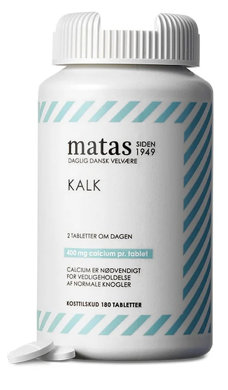 Spar 25% • Køb 2, Matas Striber Kalk 400 mg 180 tabl., Helse & Madvarer, Mineraler, Kalk