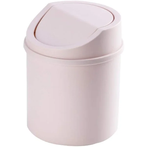 Mini søppelbøtte, liten søppelbøtte, bord-søppelbøtte, kreativ flip-skrivebord mini søppelbøtte, rosa