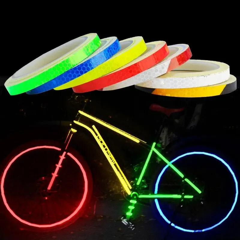 AliExpress - 1 cm * 8 m autocollants de vélo bande réfléchissante fluorescente vtt bandes de vélo bandes de vélo vtt pour casque de vélo moto Scooter