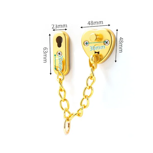 Heart-shaped Door Chain in Gold Stainless Steel Gold Gold
