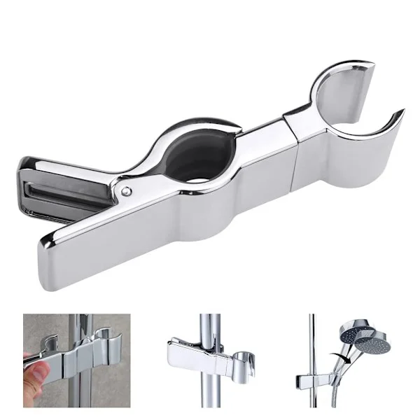 Adjustable Shower Head Holder, 45° Rotation Universal 20-25mm Shower Head Bar Shower Head Holder Replacement Bracket for Bathroom Shower Rod