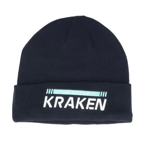 Fanatics - NHL Azul cuff Beanie - Seattle Kraken Authentic Pro Game&Train Knit Navy Cuff @ Hatstore