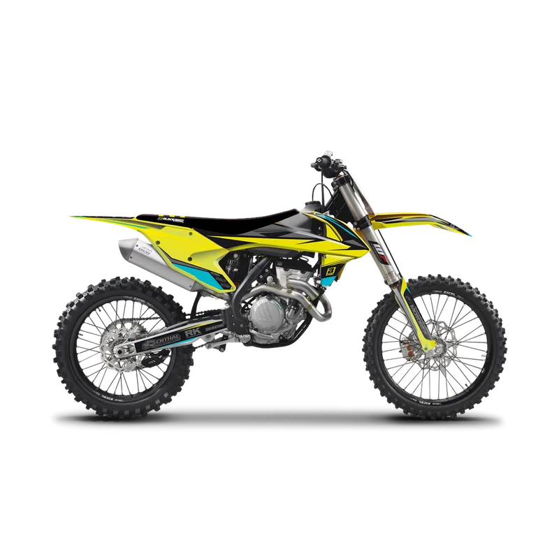 Kompletny Zestaw Plastiki + Okleina + Pokrowiec na Kanapę Blackbird Stealth Żółty - KTM 125 SX 2016-2018