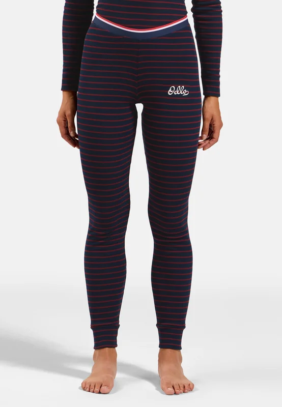 Odlo Active Warm Originals Stripes Base Layer Bukse for dame, XS, blå