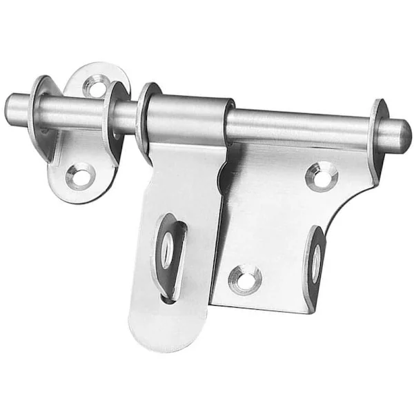 Skjutregel för skjul, trästaket, ladugårdsdörrar, trädgårdsgrind, 15 cm utomhusregel (silver)