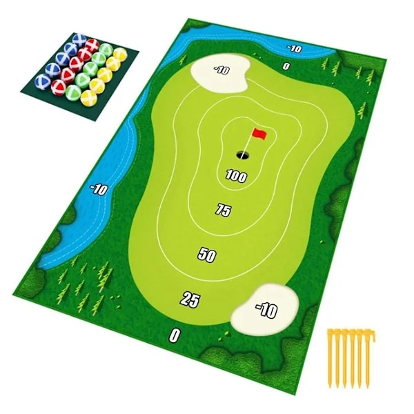 Chipping Golfmatta Spelset med Chip Golfbollar - Inomhus & Utomhus Kastspel