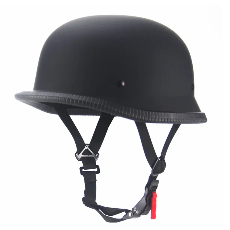 AliExpress - 1X M/L/XL Vintage moto Cruiser casque demi visage casque allemand moto casque noir brillant voiture-style DOT