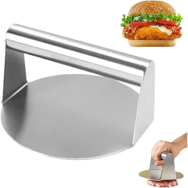 Burgeriprässi Ruostumaton Teräs Hampurilaisprässi Burger Smasher Smash Burger -prässi Pekoniprässi Smash Burger -setti Burgeriprässi Valurauta