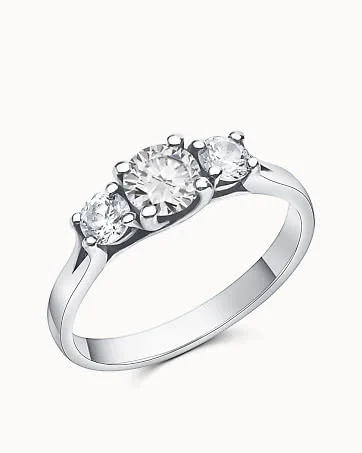 Three-stone Rings Embla 950 Platinum - Engagement Rings & Wedding Rings from Vanbruun