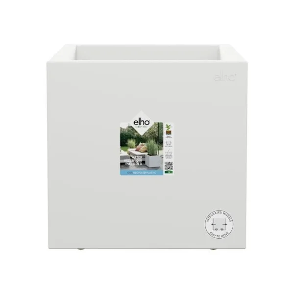 ELHO Kukkaruukku Vivo Next Square 30 - Ø 30 x H 29 cm - Sisätila, Ulkotila - 100% kierrätetty - Valkoinen