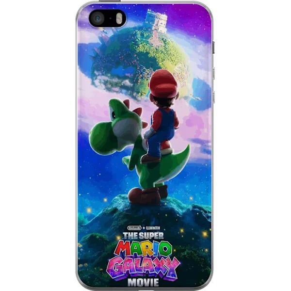 Kompatibel Mobilcover til Apple iPhone SE (2016) Drømmeligt motiv med Mario og Yoshi foran en lysende galakseplanet