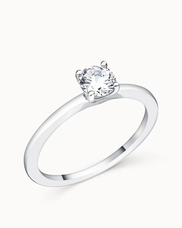 Diamantring Frida 18K Hvitt Gull - Forlovelsesringer & Gifteringer hos Vanbruun