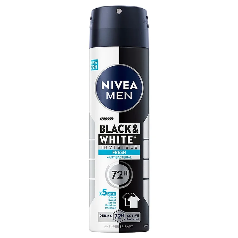 NIVEA Nivea Men Black & White Protect Invisible Fresh Deo Spray 150 ml, Mænd, Dufte, Deodorant