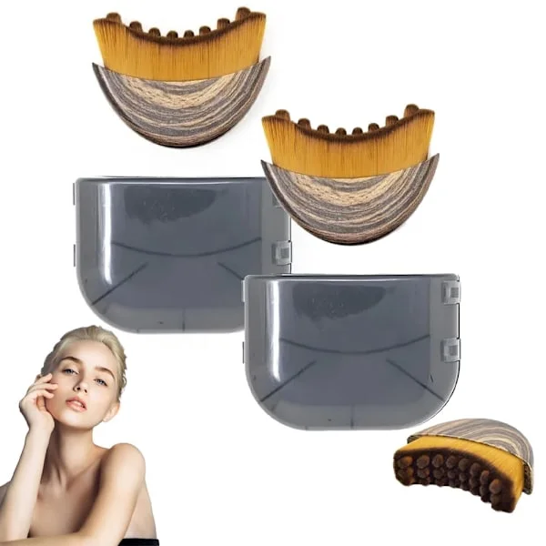 2-pack Konturborste för Ansiktet, Konturborste för Ansiktet, Torrborstning Ansiktsborstar Ansiktshaka och Lymfatisk Massage