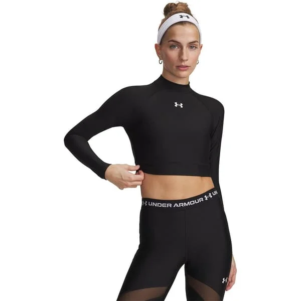 Under Armour Dam HeatGear Mock Neck Crop Top 10 UK Svart