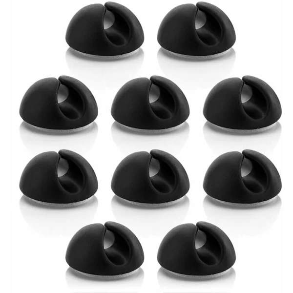 10 st Kabelhållare Kabelhantering Kabelorganiserare för Kablar upp till 8 mm Kabelhållare Fixering av Kablar Kabelhantering Svart