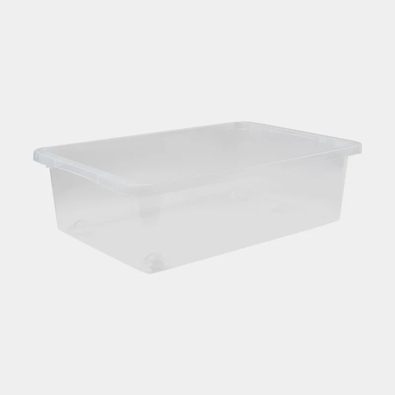 Storage box with wheels Nordiska Plast Store It Bedroller, transparent, 585 x 385 x 178 mm, 30 litres