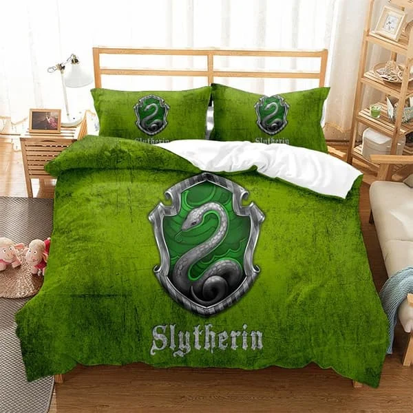 Harry Potter pussilakana 200x200 (parivuode), kuviollinen vuodevaatesetti, 2 tyynyliinaa (50x75), vetoketjukiinnitys, pehmeä mikrokuitu (K4)