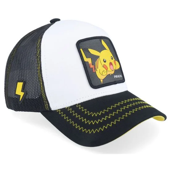 Capslab - Sort trucker Kasket - Pokemon Pikachu White/Black Trucker @ Hatstore