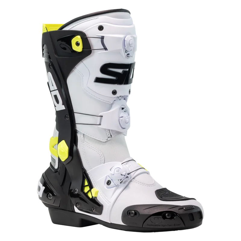 Cizme Moto Sidi Rex alb/negru/galben 42
