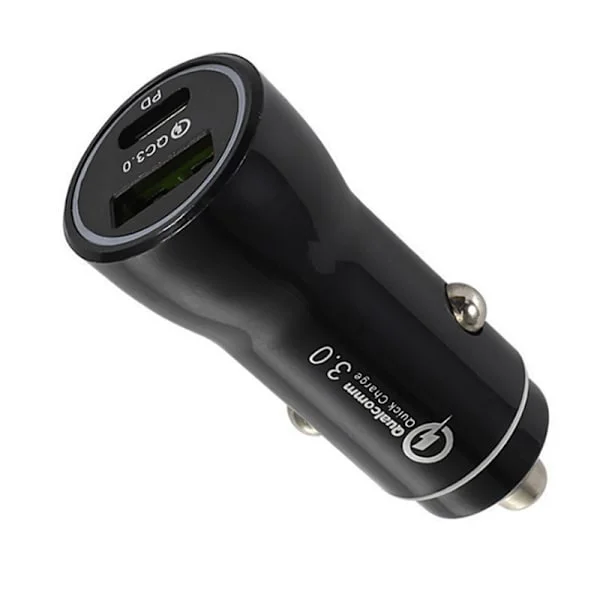 Rask billader for iPhone 17 / iPhone 17 AIR / iPhone 17 PRO / iPhone 17 PRO MAX - Sigarettenneruttak USB USBC _Billige gaver Svart