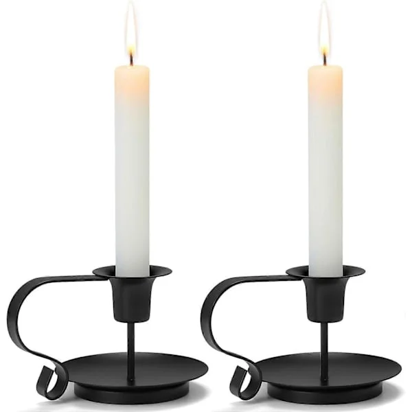 Lysestaker i smijern for kronelys, svarte lysestaker, lysestaker til bryllup, middag, festdekorasjoner