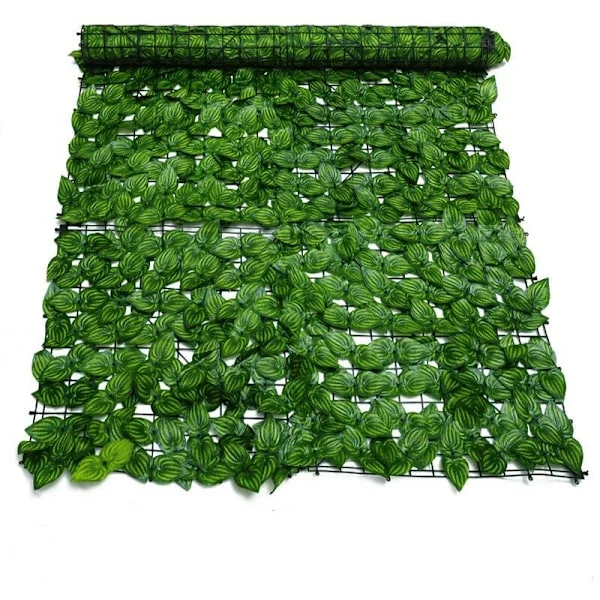 Artificial Hedge, Artificial Leaf Fence Artificial Ivy, Outdoor Garden Anti-Theft Fence Screen, Green Wall Decorative Fence Fake Grass Wallpaper, 30