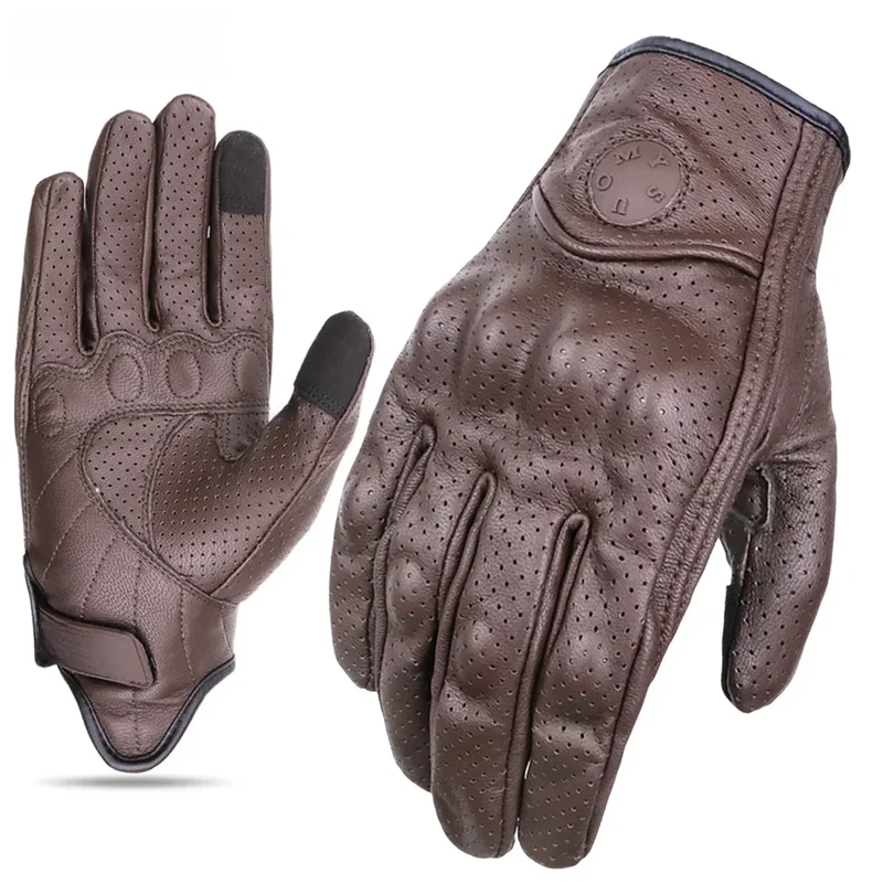 AliExpress - SUOMY Leder Motorradhandschuhe Vintage Herren Damen Moto Radfahren Frühlingshandschuhe Retro Motorrad Motocross ATV Motorhandschuhe Braun