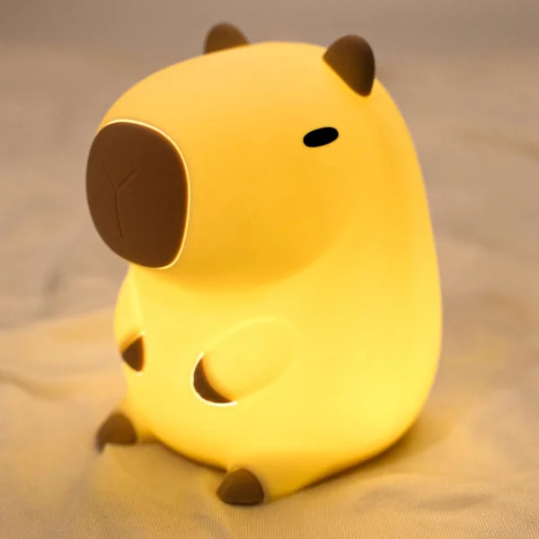 Cute Capybara Night Light, Rechargeable Touch Sensor Silicone Lamp for Kids' Room & Bedroom, Soft Night Light for Children as a Gift for Boys & Girls