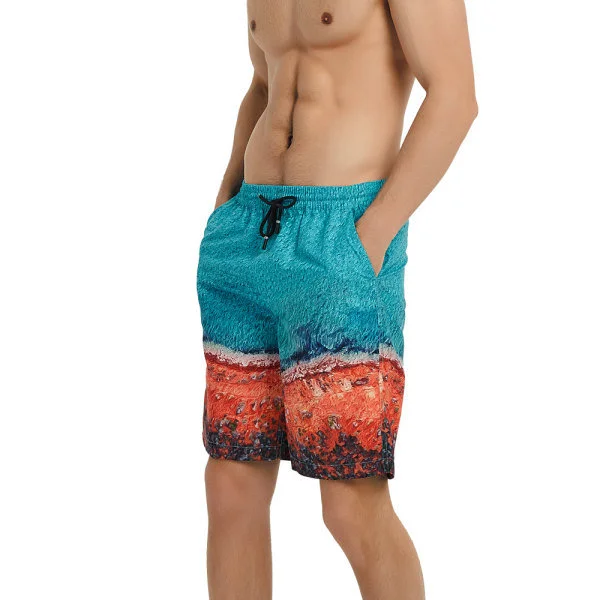 Morsomme svømmeshorts for menn Hurtigtørkende strandtøy Sport Løping Svømmeshorts - DK029 zdq