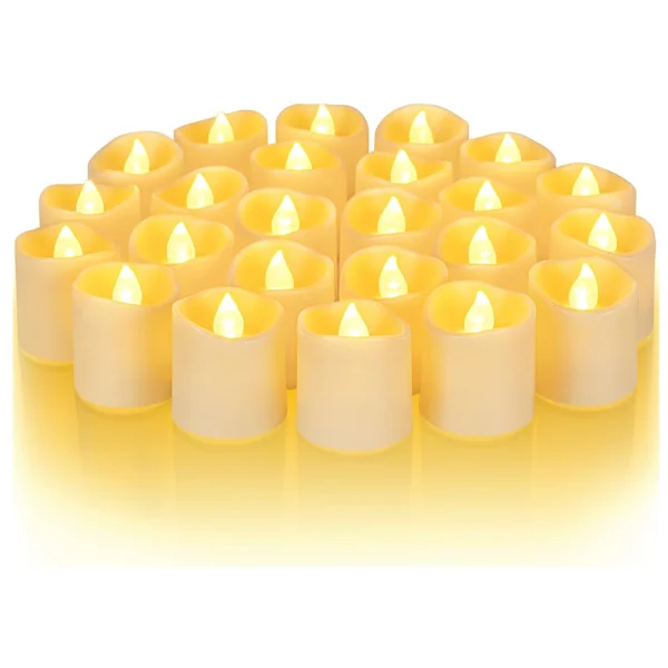 24-pack flimrande flamlösa värmeljus batteridrivna LED-värmeljus för bröllop utomhusbord Halloween juldekorationer