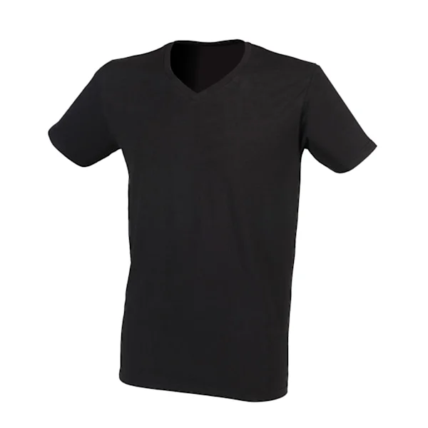 SF Men Mens Stretch V Neck T-Shirt XL Svart