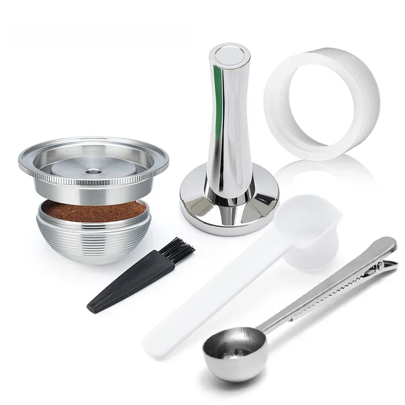 AliExpress - Dosettes de café rechargeables en acier inoxydable, compatibles avec les doseurs de filtre à capsules réutilisables Nespresso Vertuo Plus