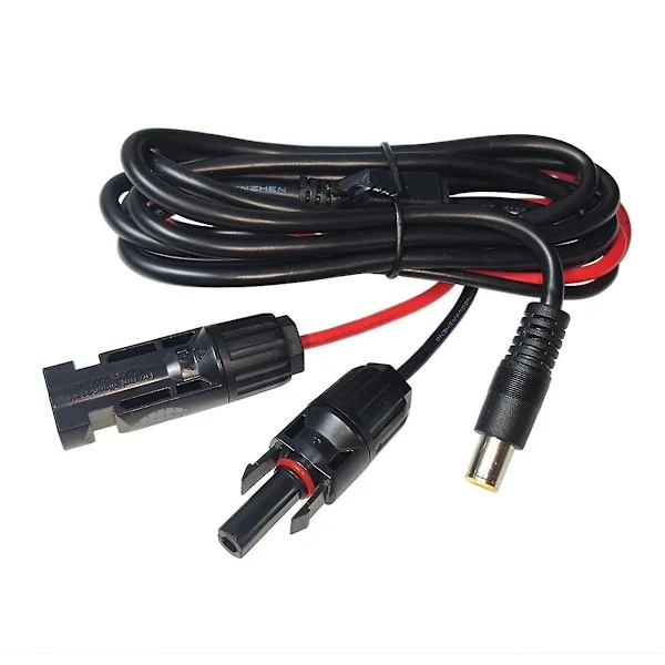 Solcelle-stik til DC 8mm adapterkabel 1,8M med DC5.5x2,5mm konverter til bærbar backup GZ (som vist)
