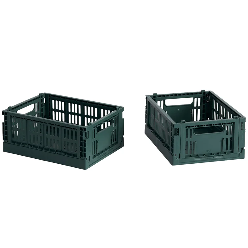 HAY Colour Crate Mini oppbevaringsbokser 2 stk, dark green' - 'Mørkegrønn