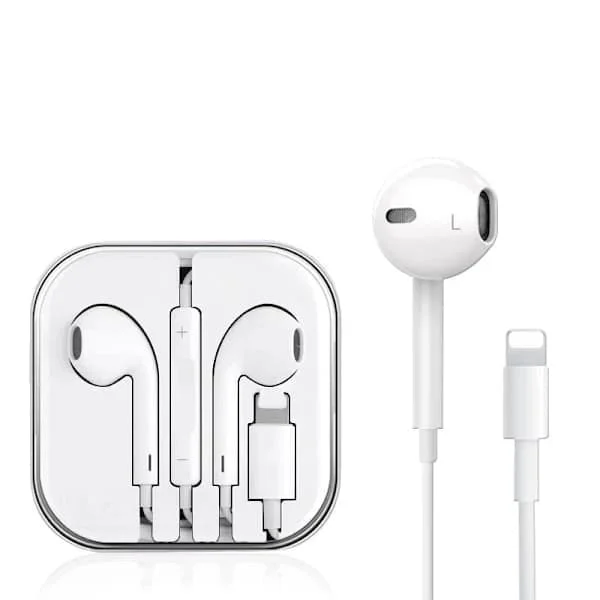Apple EarPods Lightning-liittimellä, alkuperäiset langalliset kuulokkeet iPhonelle mikrofonilla ja kaukosäätimellä