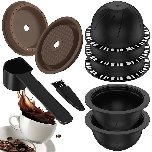 Nespresso Vertuo Återanvändbara Kapslar 2 Lock Sked Bryggare Kompatibel
