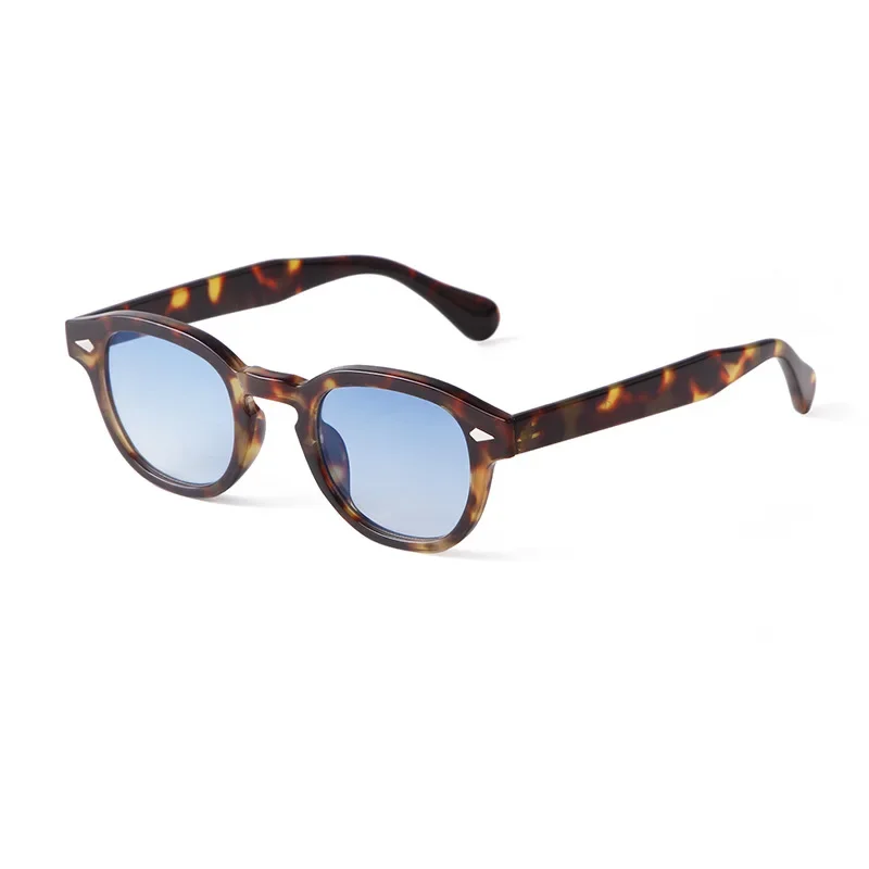 AliExpress - Vintage Mode Muschel-Runde Sonnenbrille für Damen und Herren 2024 Markendesign Retro Nieten Gelbe Blaue Gläser Eckige Sonnenbrille UV400-
