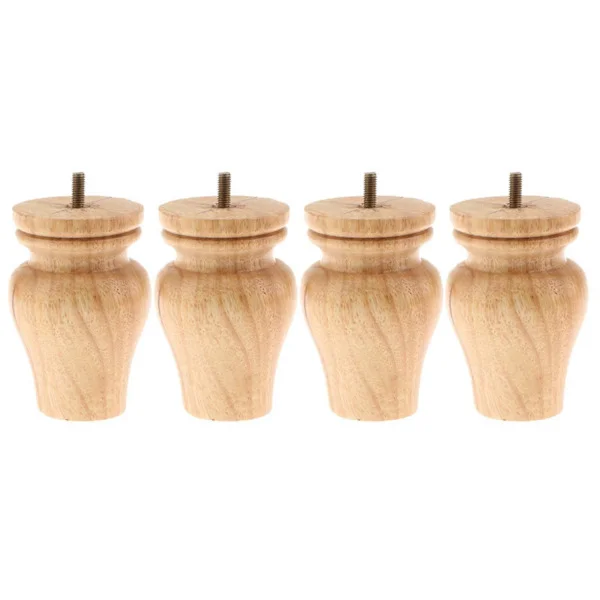 4 x Tre Sofaben Sokkel Føtter Holder for Møbler Skap Skjenk Sofa 01