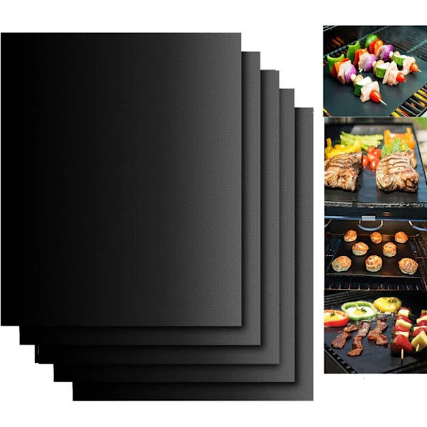 3 stk grillmatte BBQ grillmatte BBQ teflon non-stick grillmatte utendørs grillutstyr kombinasjonssett